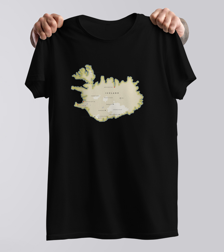 Iceland Map Reykjavík Akureyri Landmannalaugar Golden Circle Snæfellsnes Vatnajökull Reykjavík Vestmannaeyjar T-Shirt