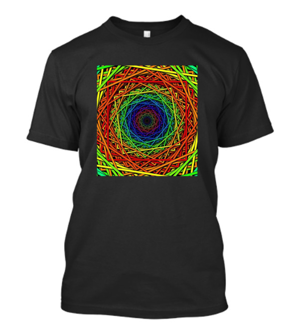 Illusory Circle Psychedelic Geometric Spiral Rainbow T-Shirt