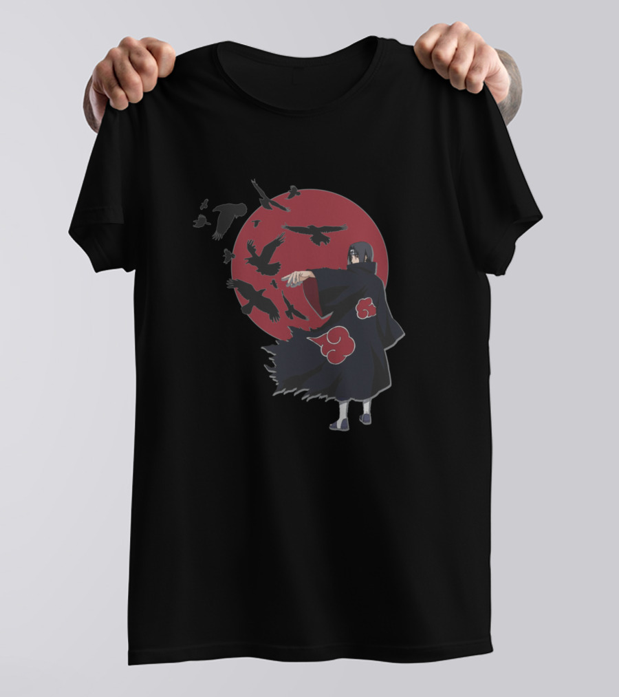 Itachi Uchiha Akatsuki Crows Red Moon T-Shirt