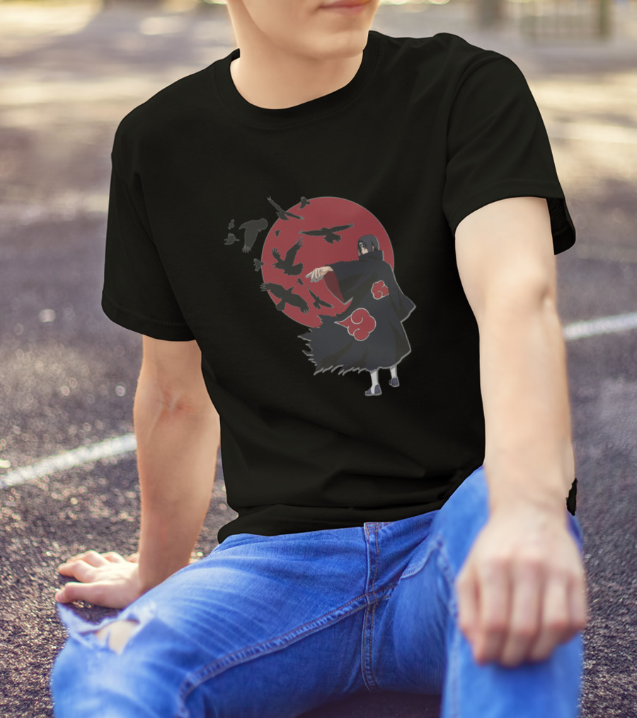 Itachi Uchiha Akatsuki Crows Red Moon T-Shirt