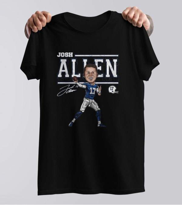 Josh Allen Football Character Art 17 Signature T-Shirt