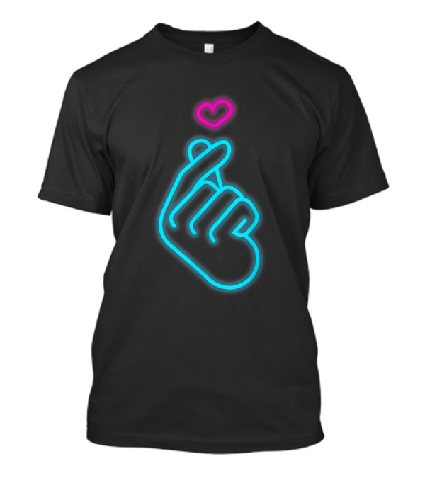 K Pop Finger Heart Neon Symbol Korean T-Shirt