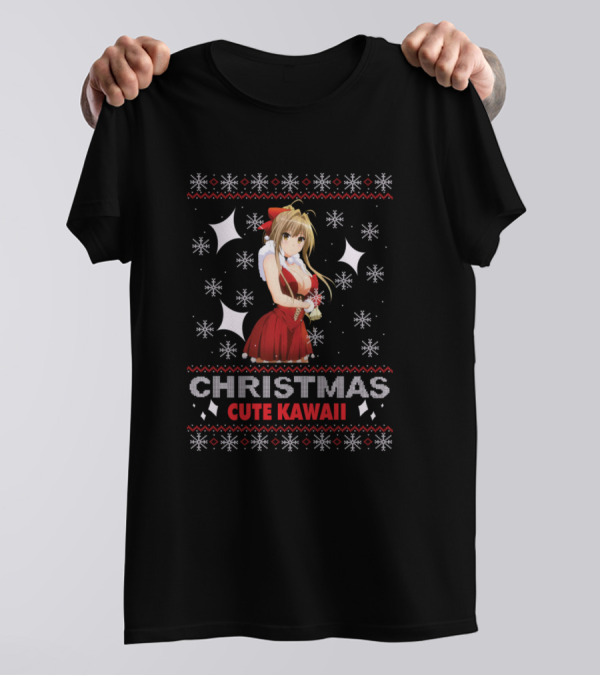 Christmas Cute Kawaii Girl UglyAnime And Manga Snowflakes T-Shirt