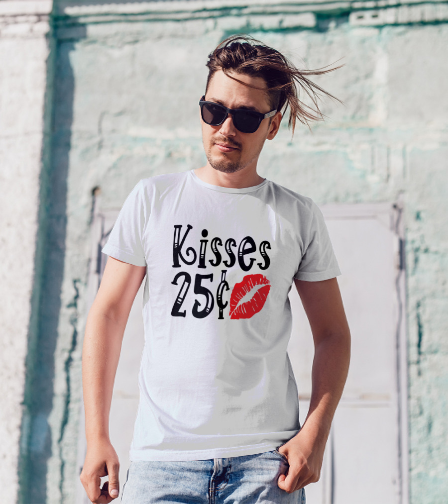 Kisses 25¢ Red Lips Valentines Day T-Shirt