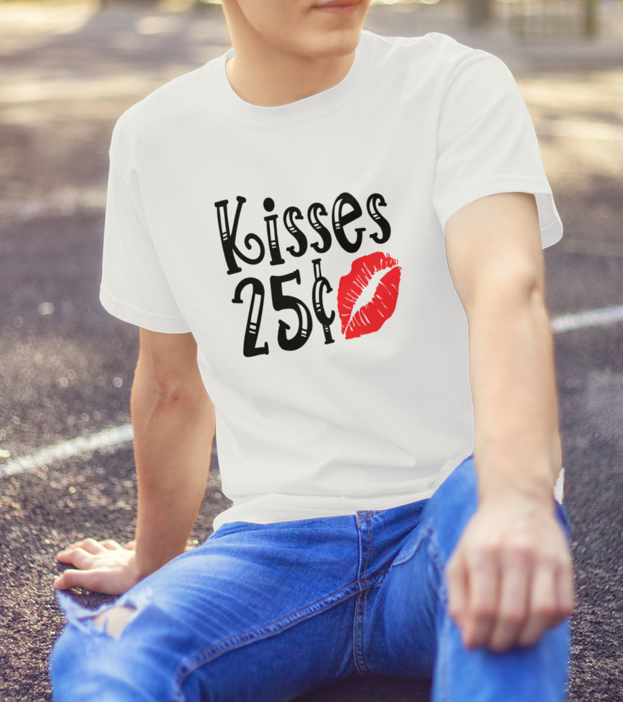 Kisses 25¢ Red Lips Valentines Day T-Shirt