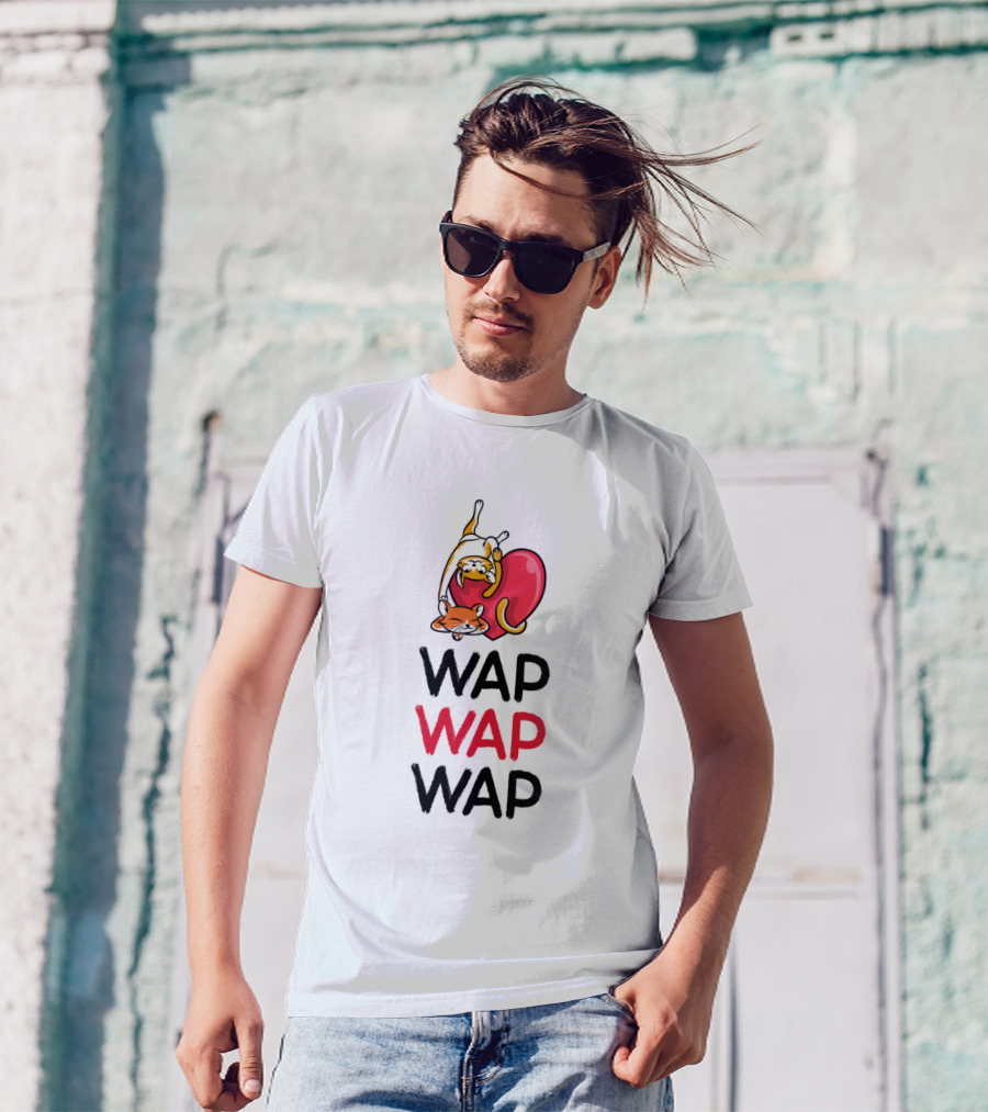 Kitty Kat Anthem WAP Heart Cats T-Shirt