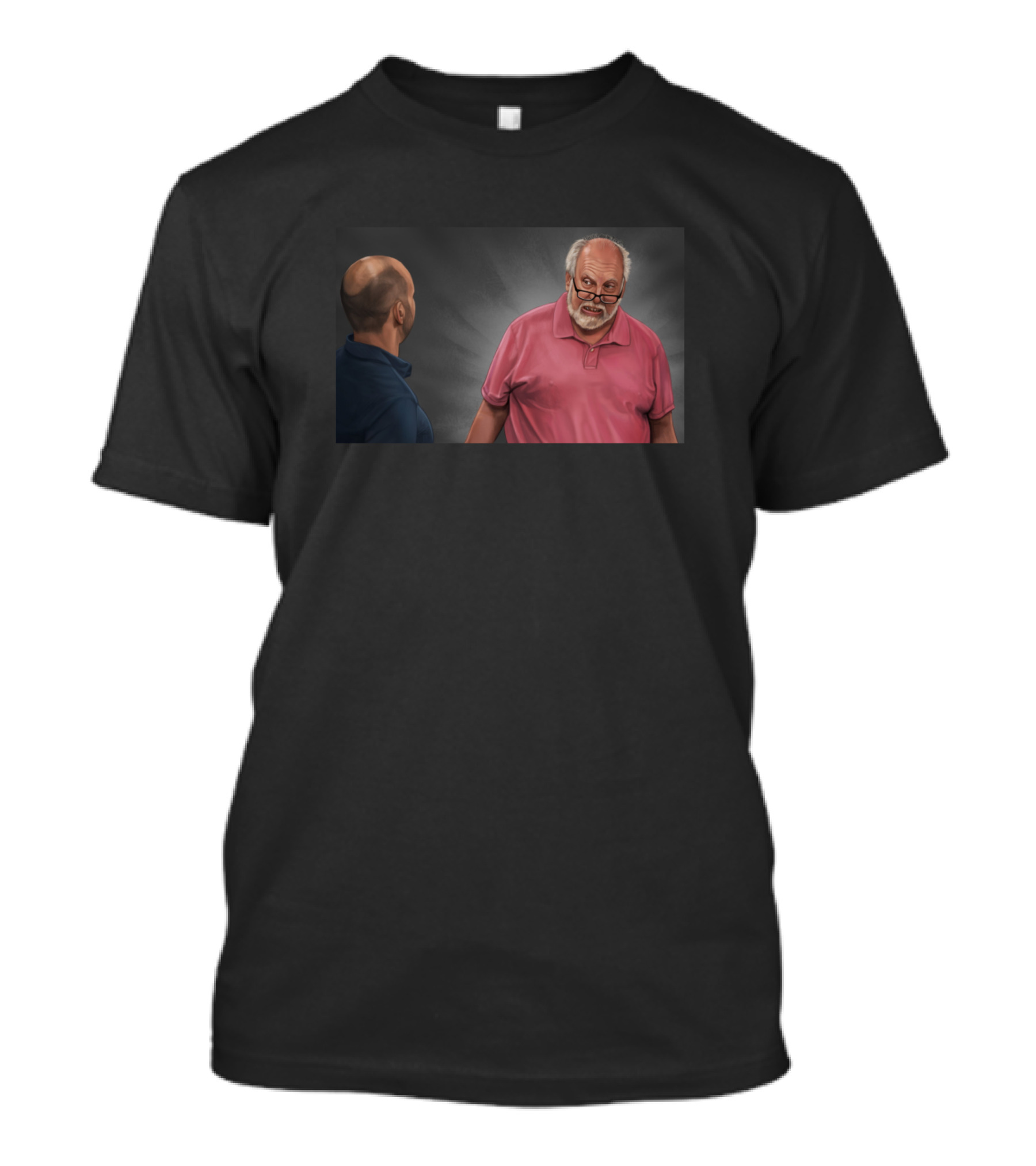 Leonard Confrontation Bald Man Pink Shirt Glasses T-Shirt