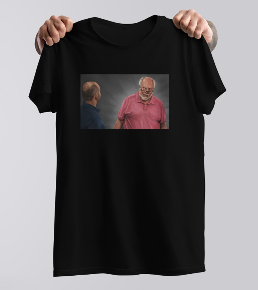 Leonard Confrontation Bald Man Pink Shirt Glasses T-Shirt