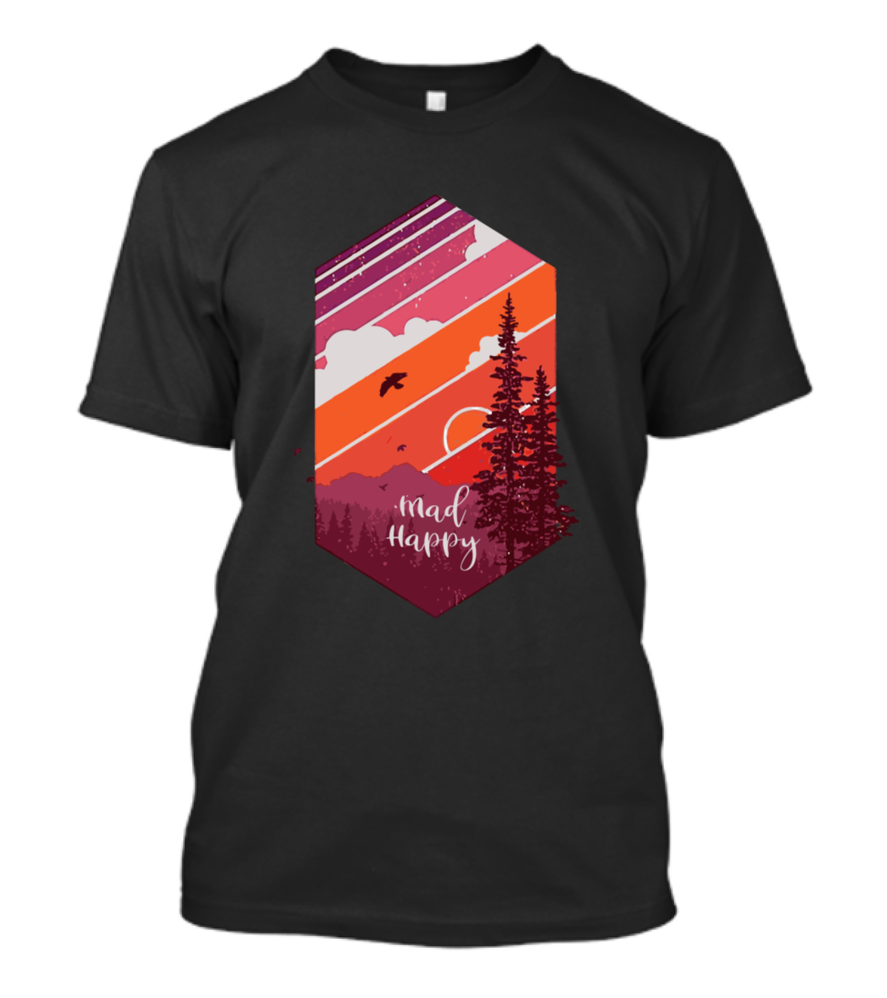 Madhappy Sunset Mountains And Trees Vintage T-Shirt