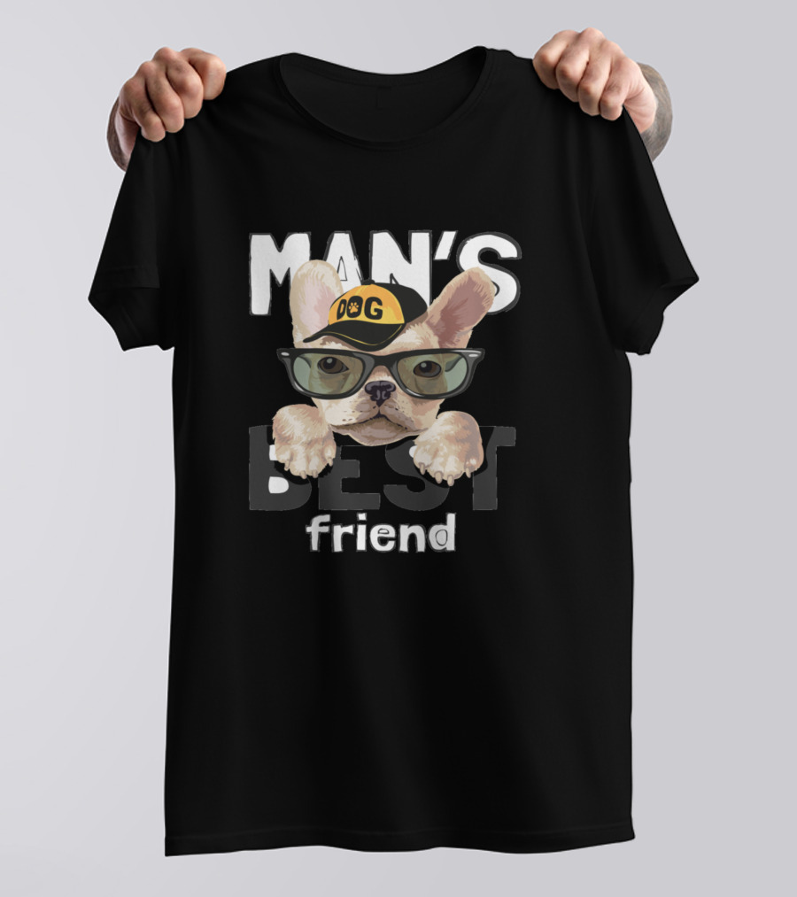 Man's Best Friend Cute Dog With Glasses And Hat T-Shirt