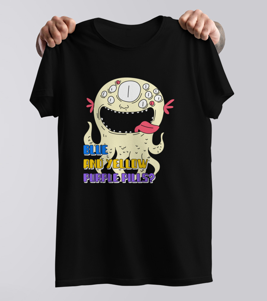 Blue And Yellow Purple Pills Monster T-Shirt