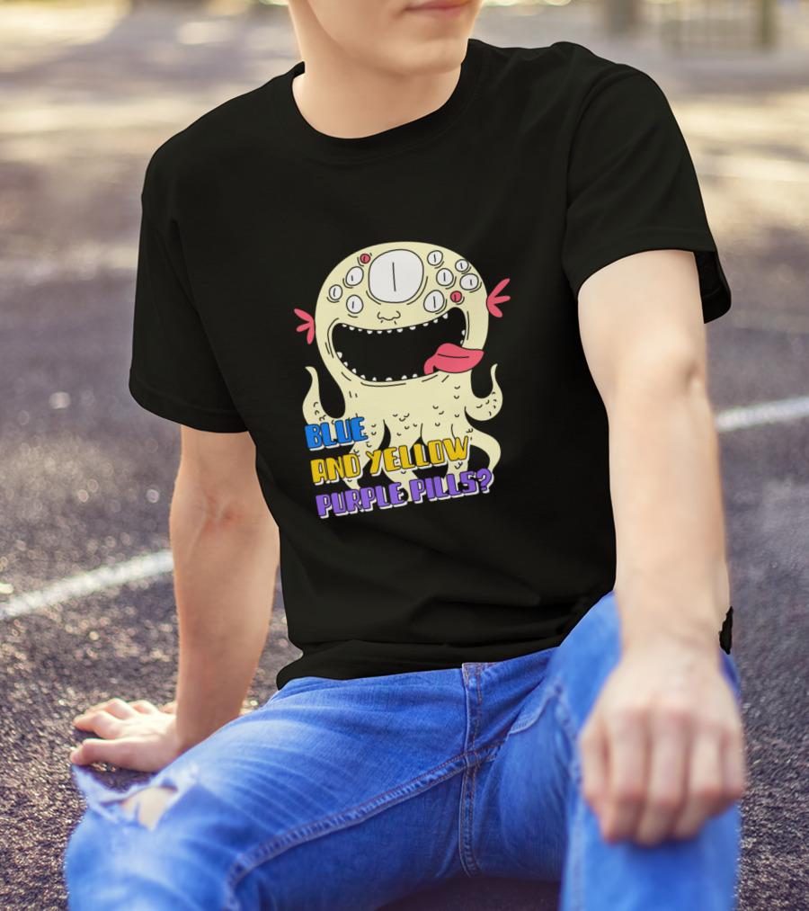 Blue And Yellow Purple Pills Monster T-Shirt