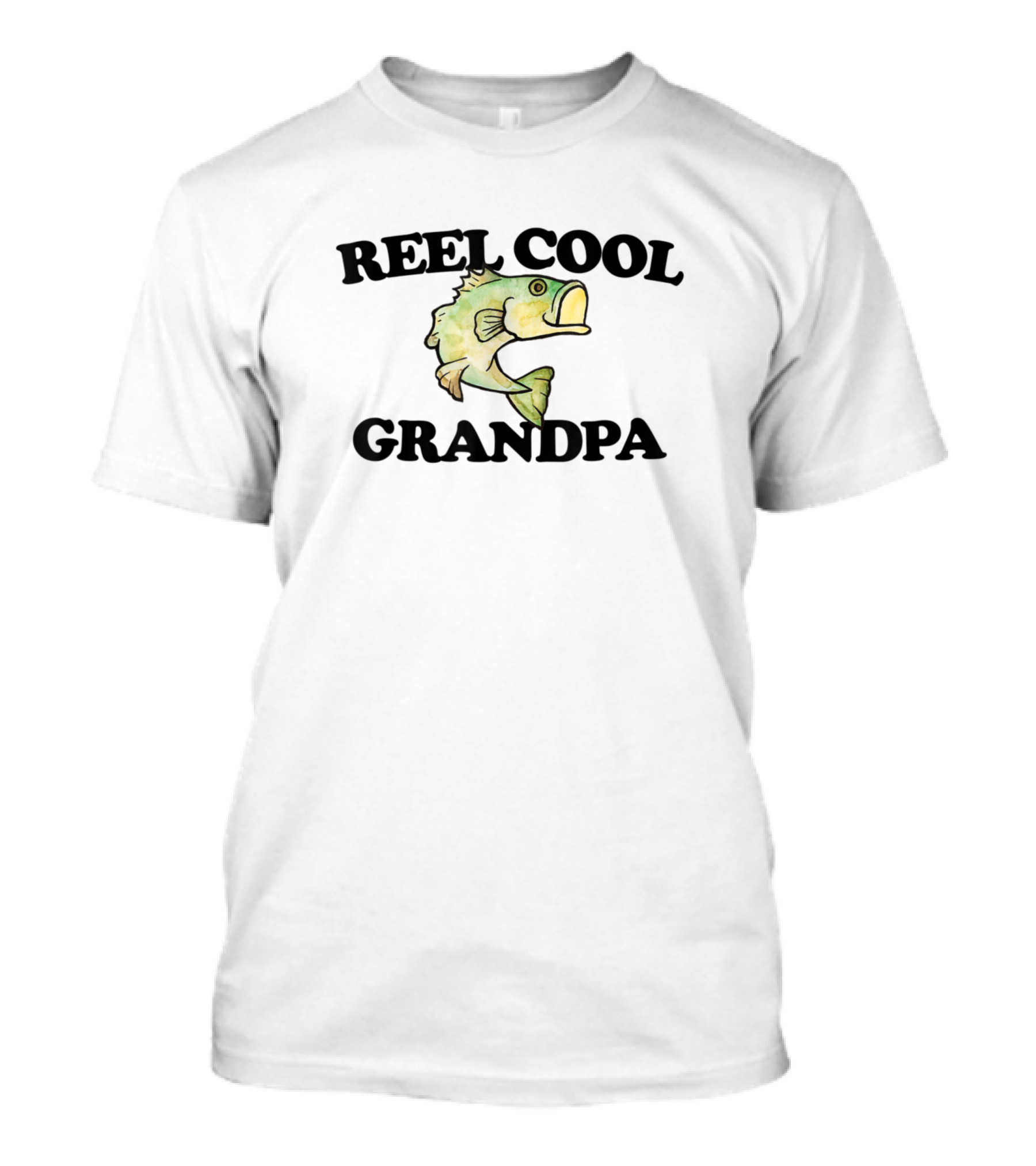 Reel Cool Grandpa Fishing Humor Mens Bass Fish T-Shirt