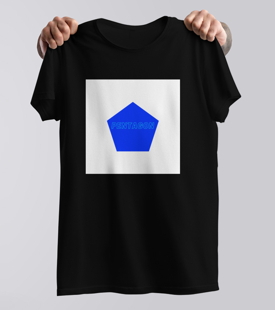 Pentagon Minimalist Blue Shape T-Shirt