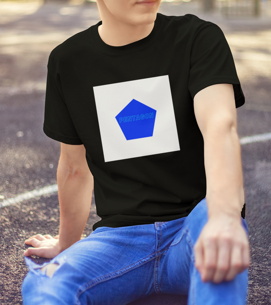 Pentagon Minimalist Blue Shape T-Shirt