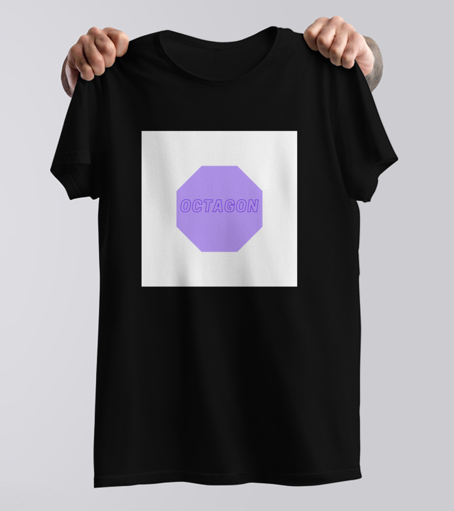 Purple Octagon Minimalist Shape With Text T-Shirt