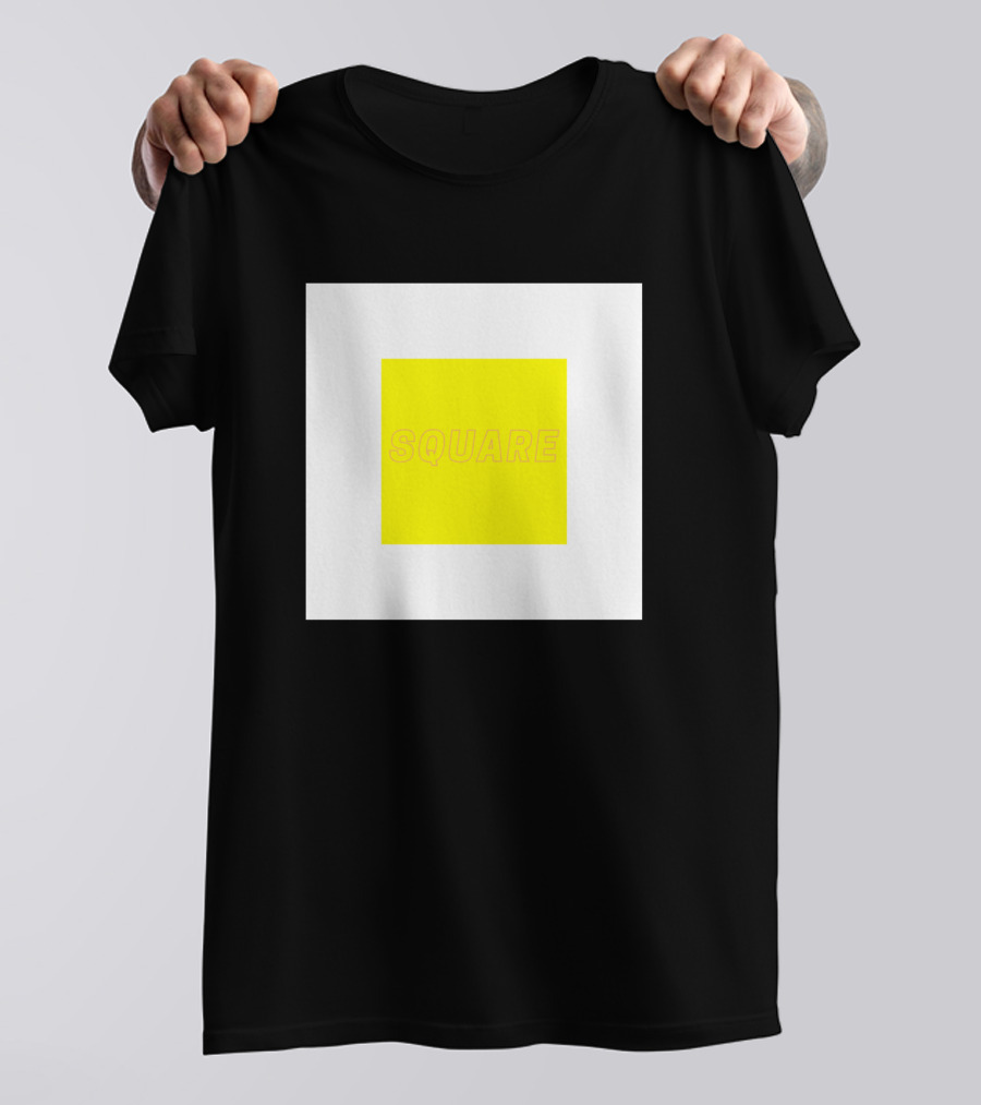 Square Minimalist Yellow White Block T-Shirt