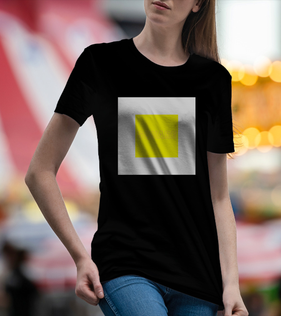 Square Minimalist Yellow White Block T-Shirt