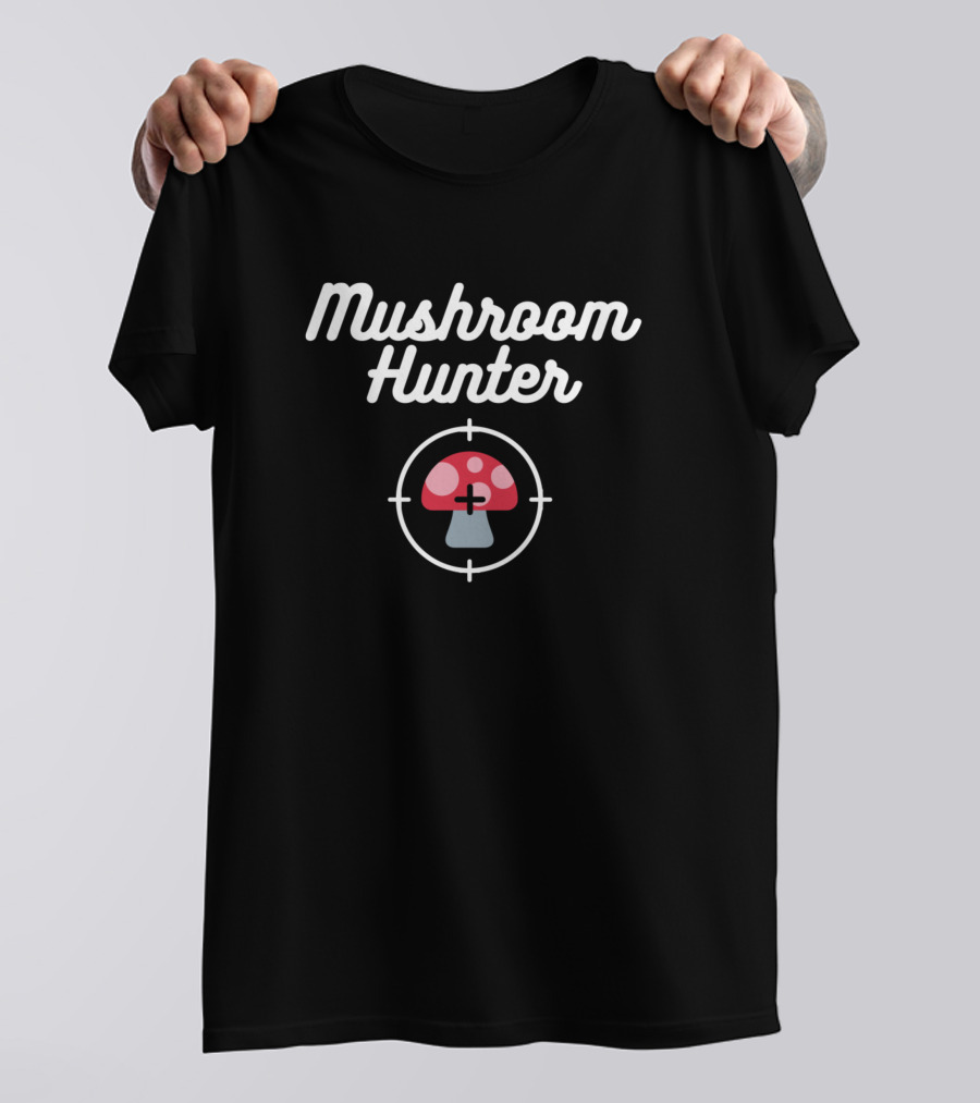 Mushroom Hunter Targeting Icon With Red Toadstool T-Shirt