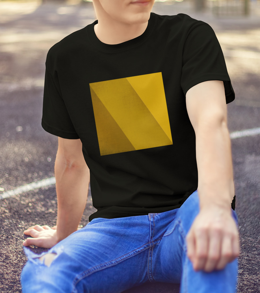 Mustard Geometric Decor Minimalist Yellow T-Shirt