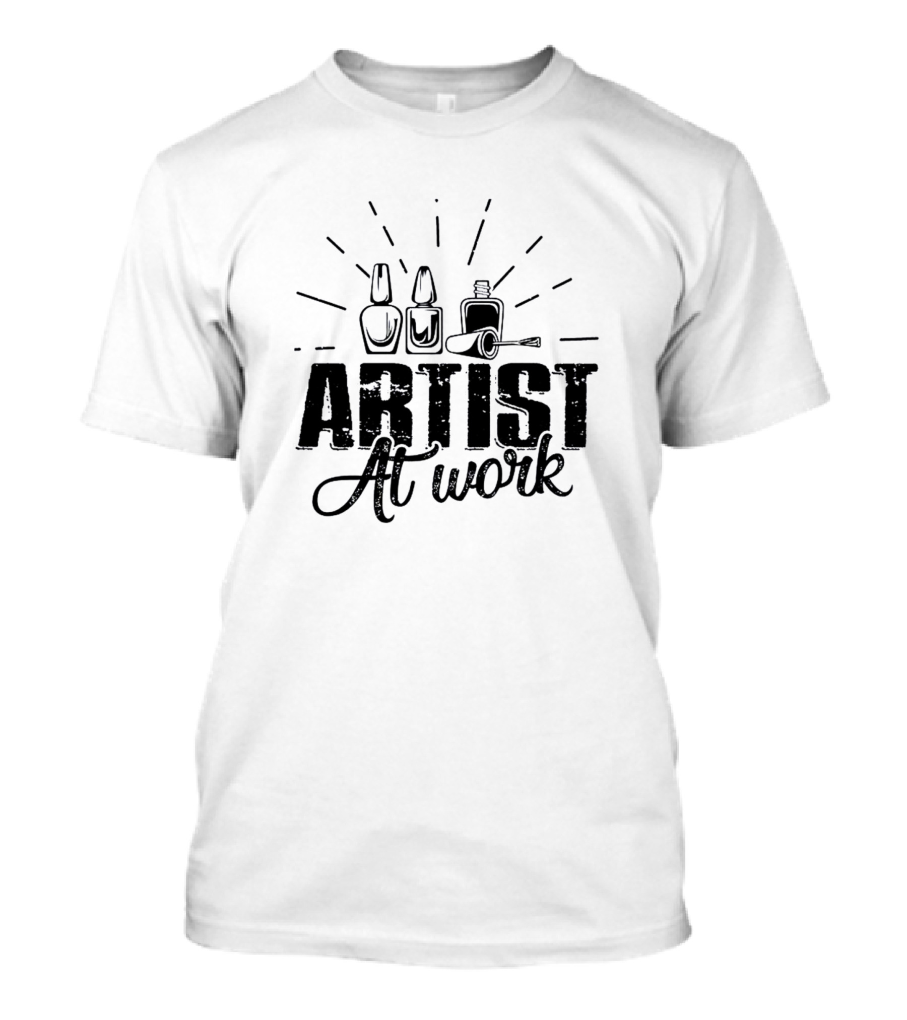 Nail Technician Artist At Work Polish Icons T-Shirt