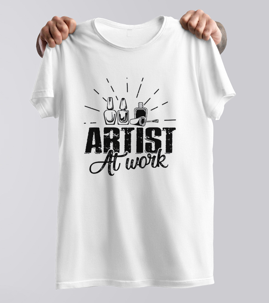 Nail Technician Artist At Work Polish Icons T-Shirt