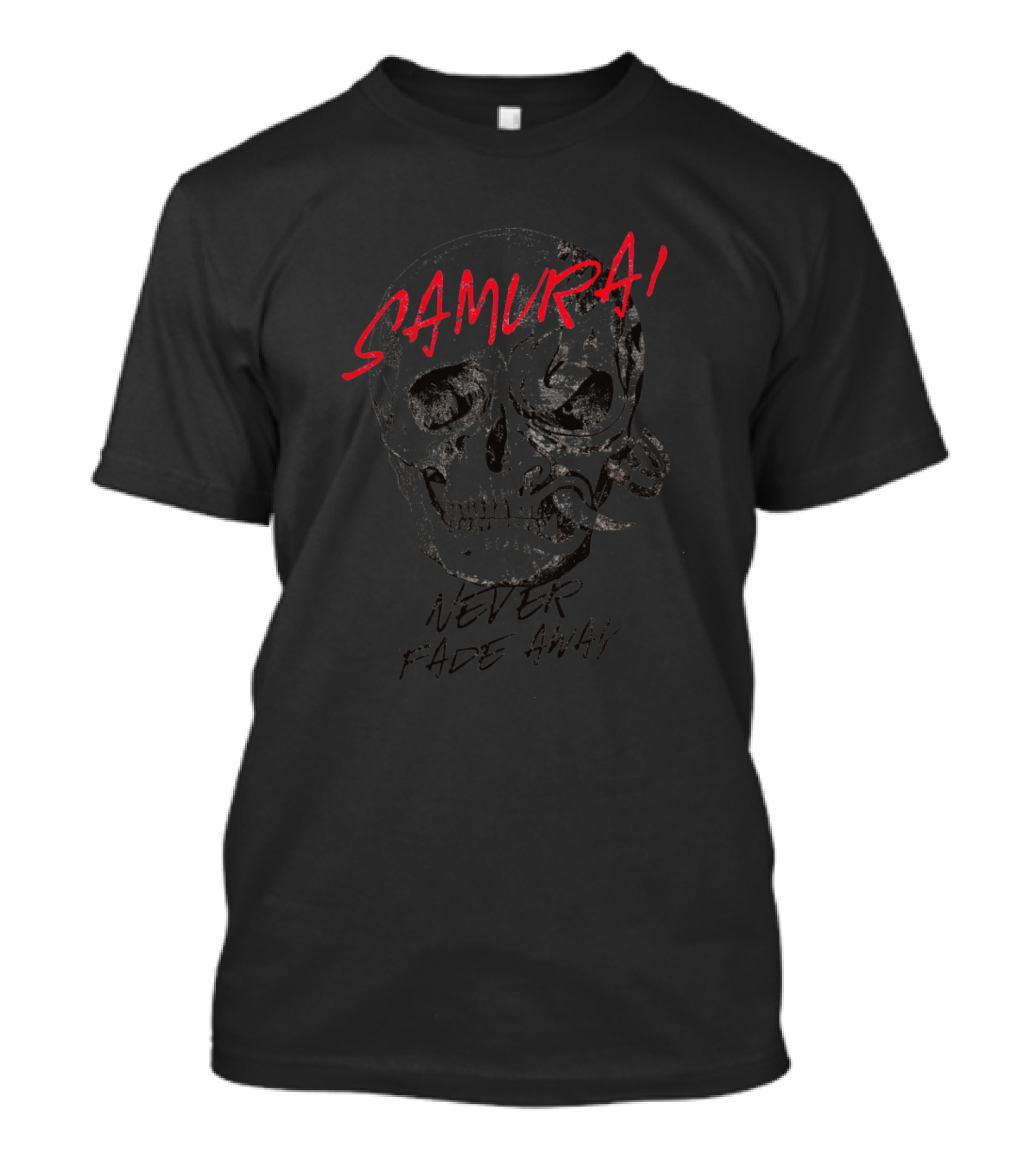 Samurai Never Fade Away Skull T-Shirt