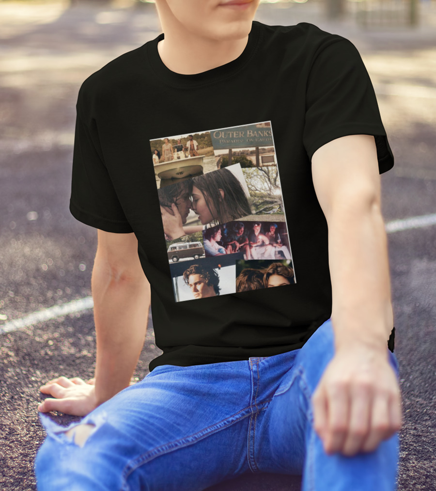 Outer Banks Paradise On Earth Collage With Summer Adventure And Romance Elements T-Shirt