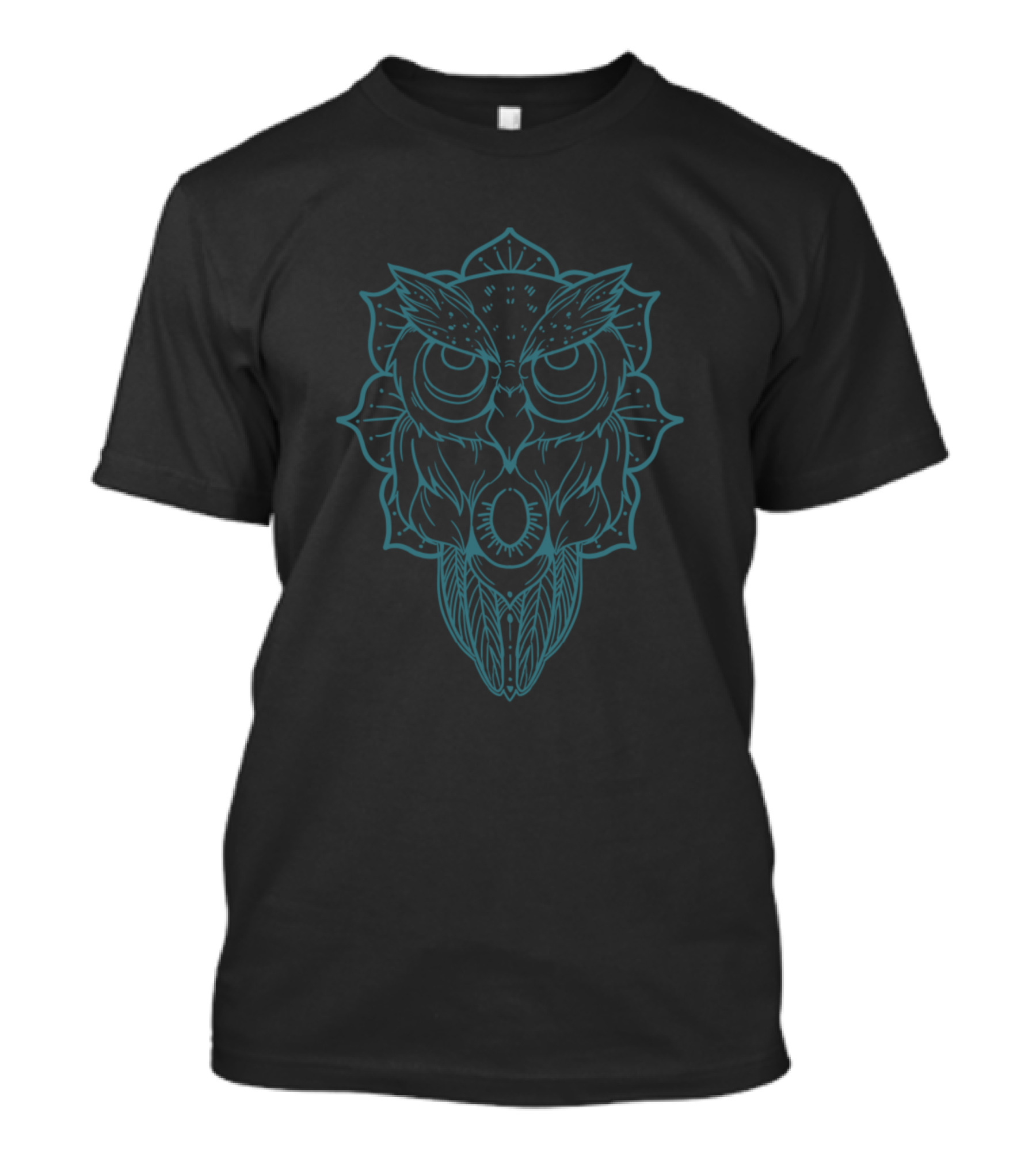 Owl Symmetric Line Geometric Mandala T-Shirt