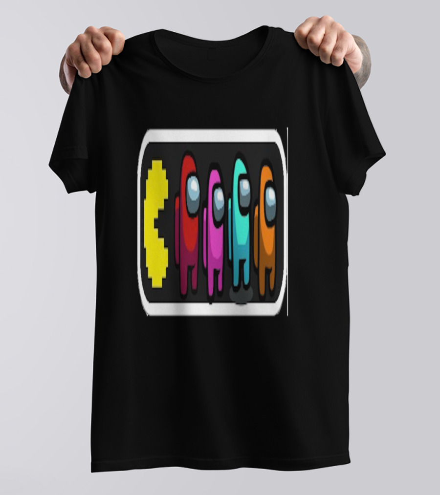 Pac-Man Chasing Among Us Crewmates T-Shirt