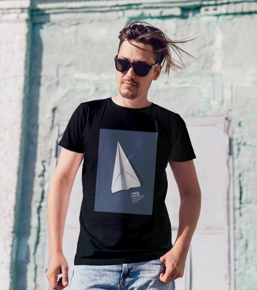 Paper Plane Dreaming Into Flights Of Fantastic Scaled Paper Cockpit T-Shirt