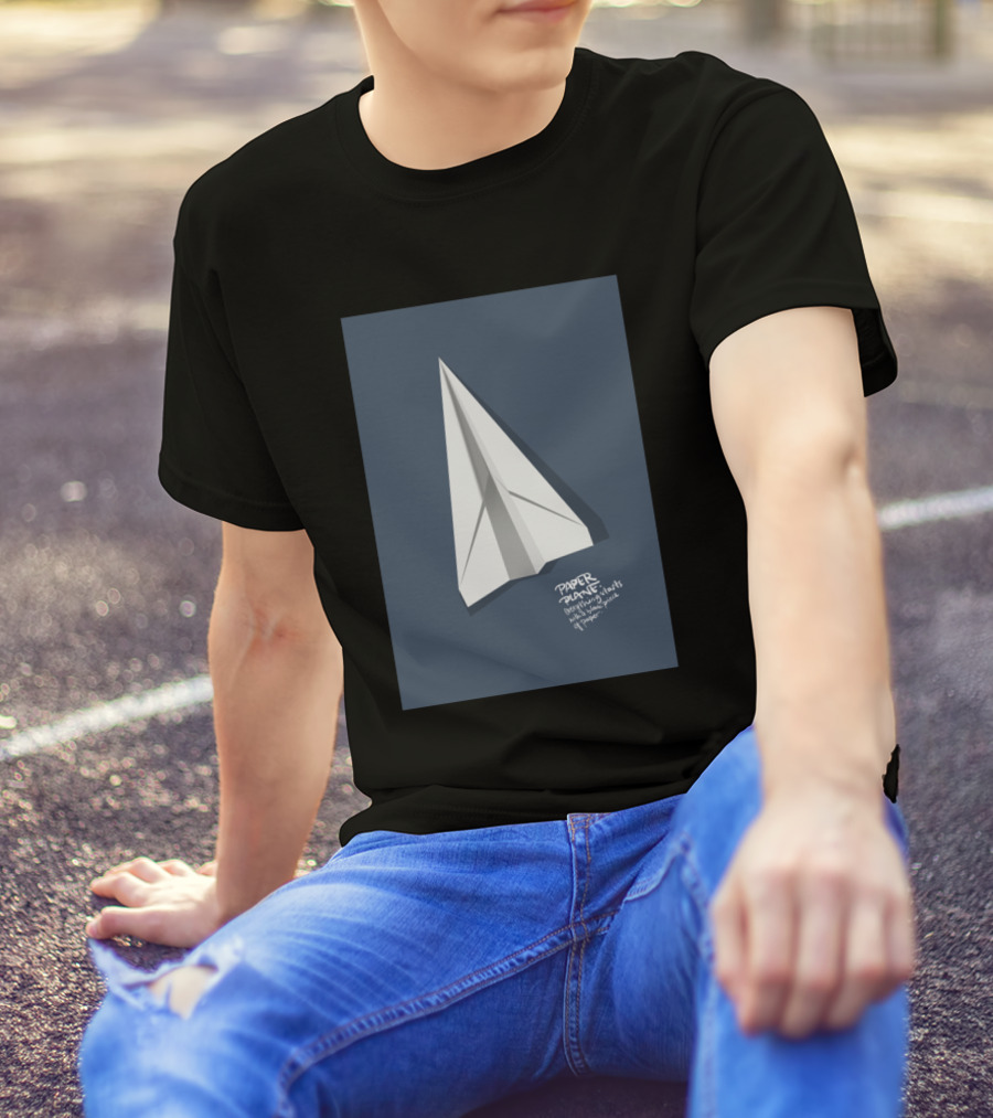 Paper Plane Dreaming Into Flights Of Fantastic Scaled Paper Cockpit T-Shirt