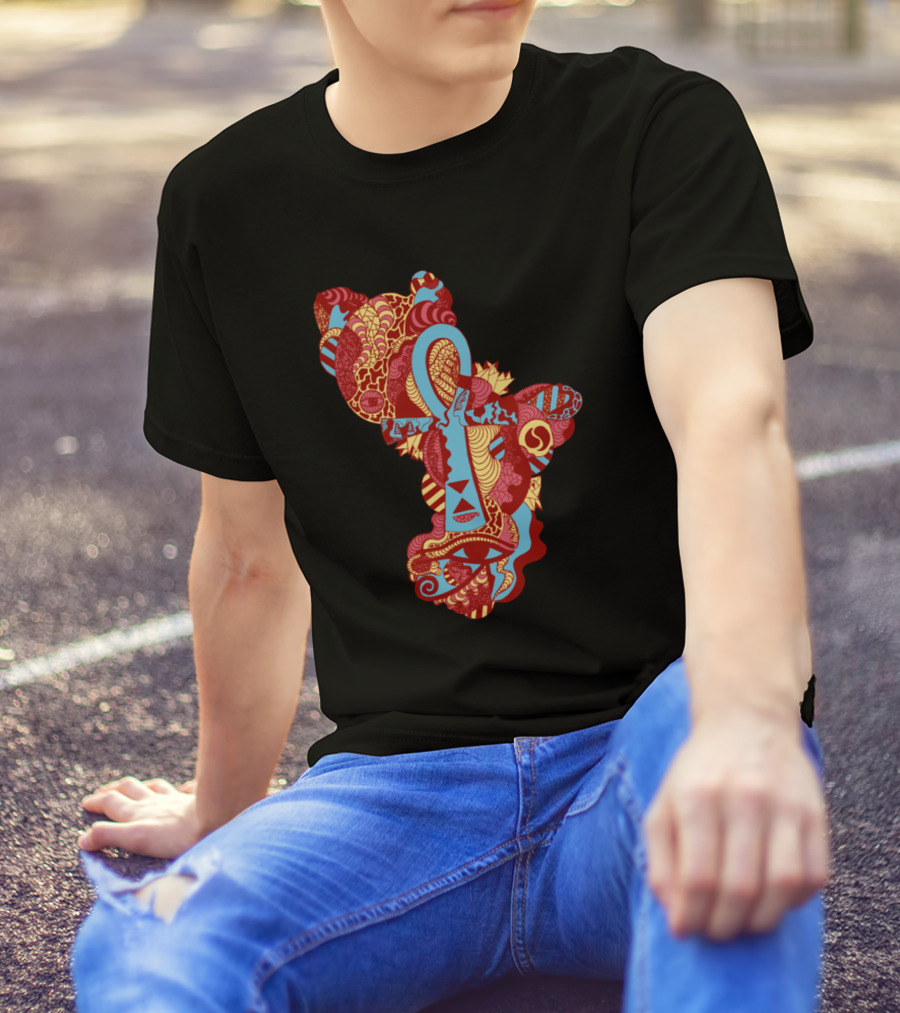 Horus Ankh With Colorful Africa Pattern In Pastel Tones T-Shirt
