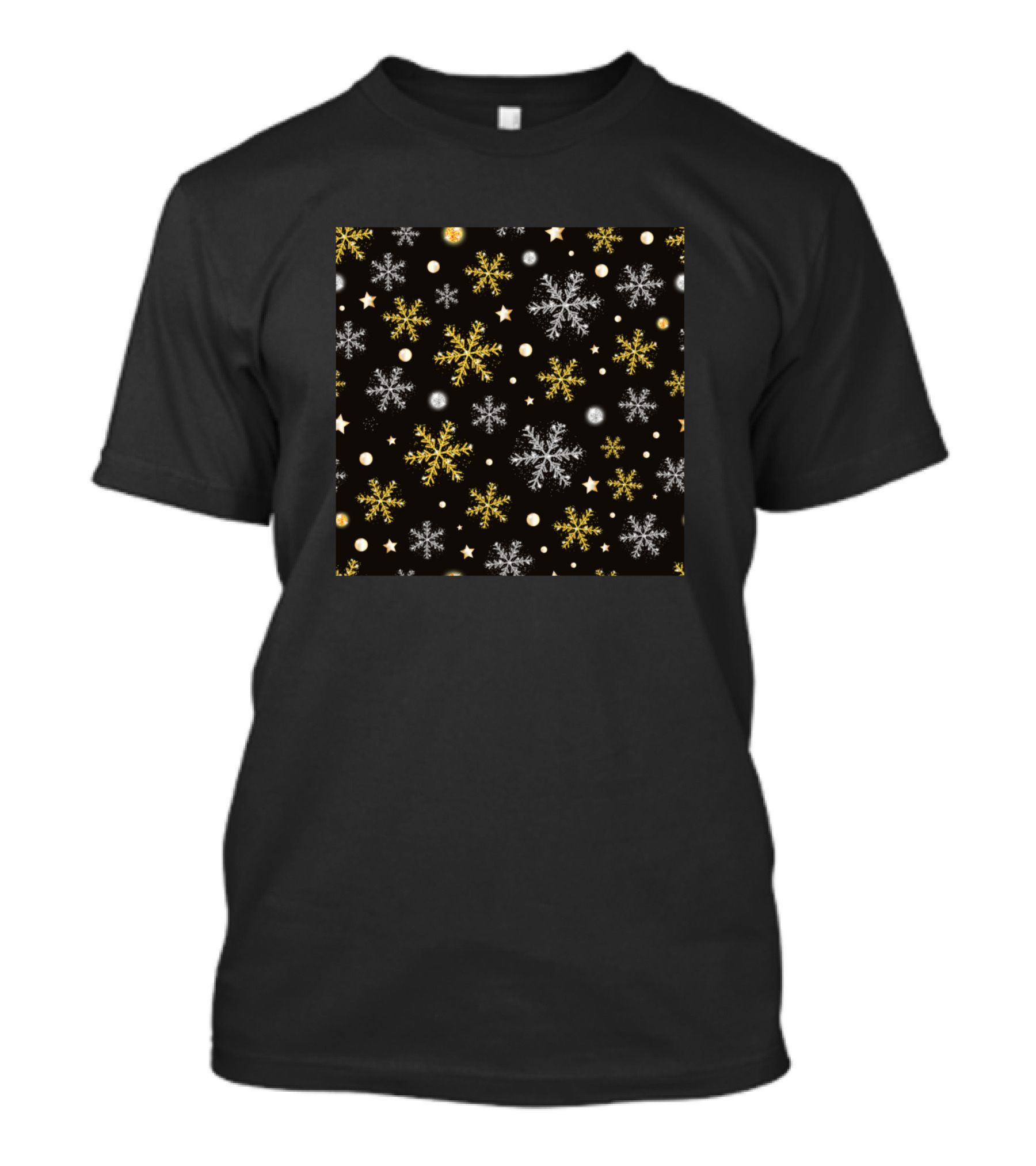 Gold Silver Snowflake Christmas New Year T-Shirt