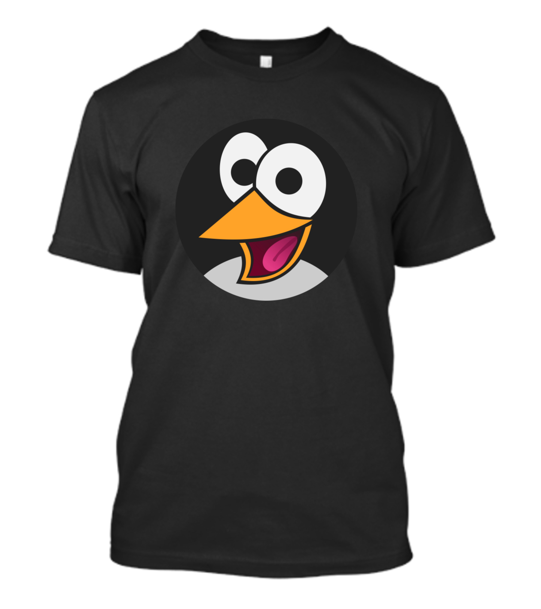 Penguin Laughing Cartoon Face With Exaggerated Eyes And Open Beak T-Shirt