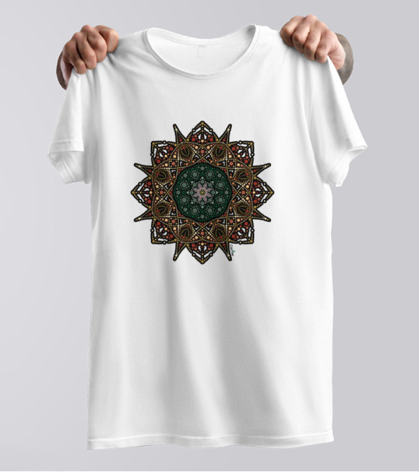 Peyote Mandala Dot Multicolor Starburst T-Shirt