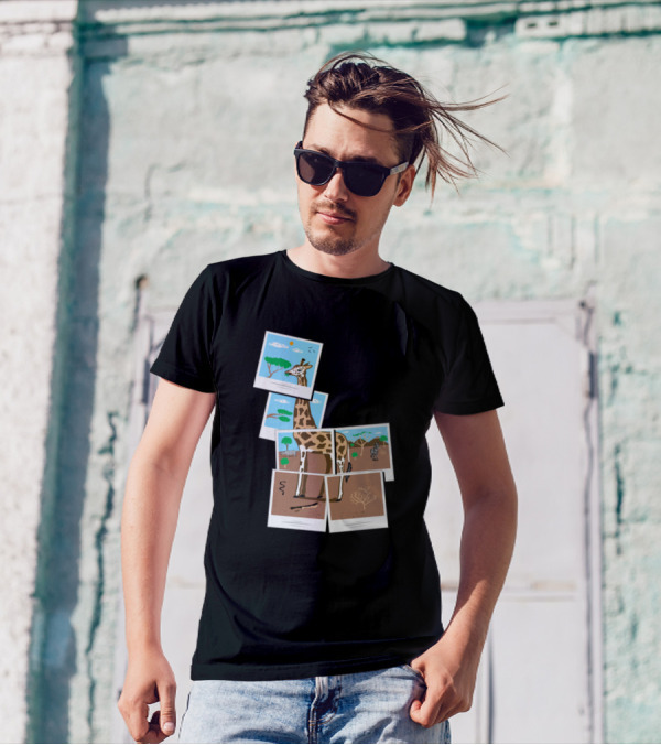 Photogiraffe Collage Safari Snapshot T-Shirt