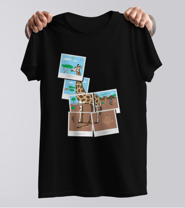Photogiraffe Collage Safari Snapshot T-Shirt