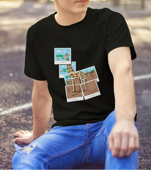 Photogiraffe Collage Safari Snapshot T-Shirt