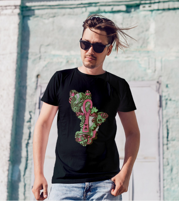 Pink Mint Horus Ankh Psychedelic Bear T-Shirt