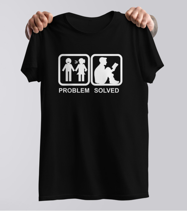 Problem Solved Reading Books Silhouette Solution T-Shirt