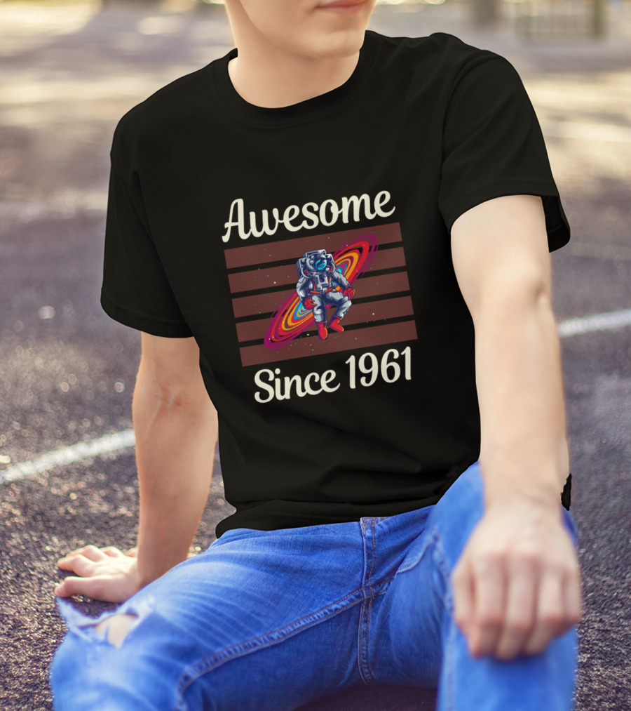 Awesome Since 1961 Red Astronaut Galaxy T-Shirt