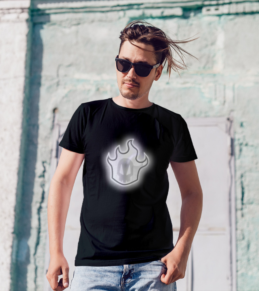 Bleach Rukia Kuchiki Hollow Emblem Neon Flame T-Shirt