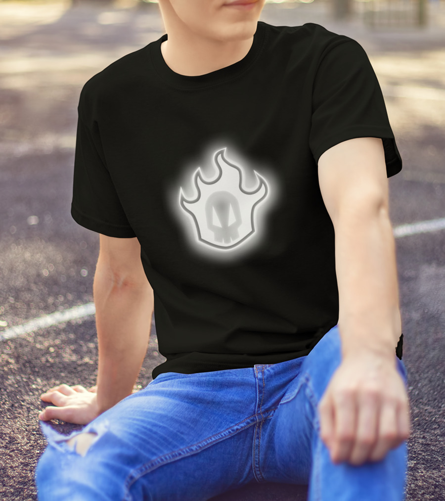 Bleach Rukia Kuchiki Hollow Emblem Neon Flame T-Shirt