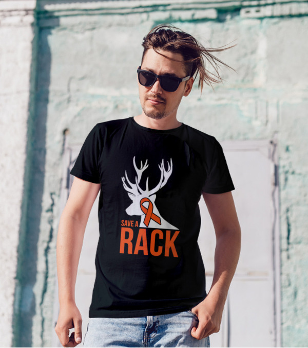 Save A Rack Orange Ribbon Chd Awareness Warrior Deer T-Shirt