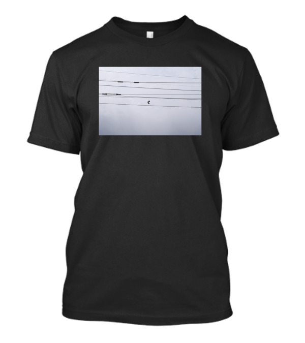 Shoes Hanging On Electrical Wires Against Overcast Sky T-Shirt