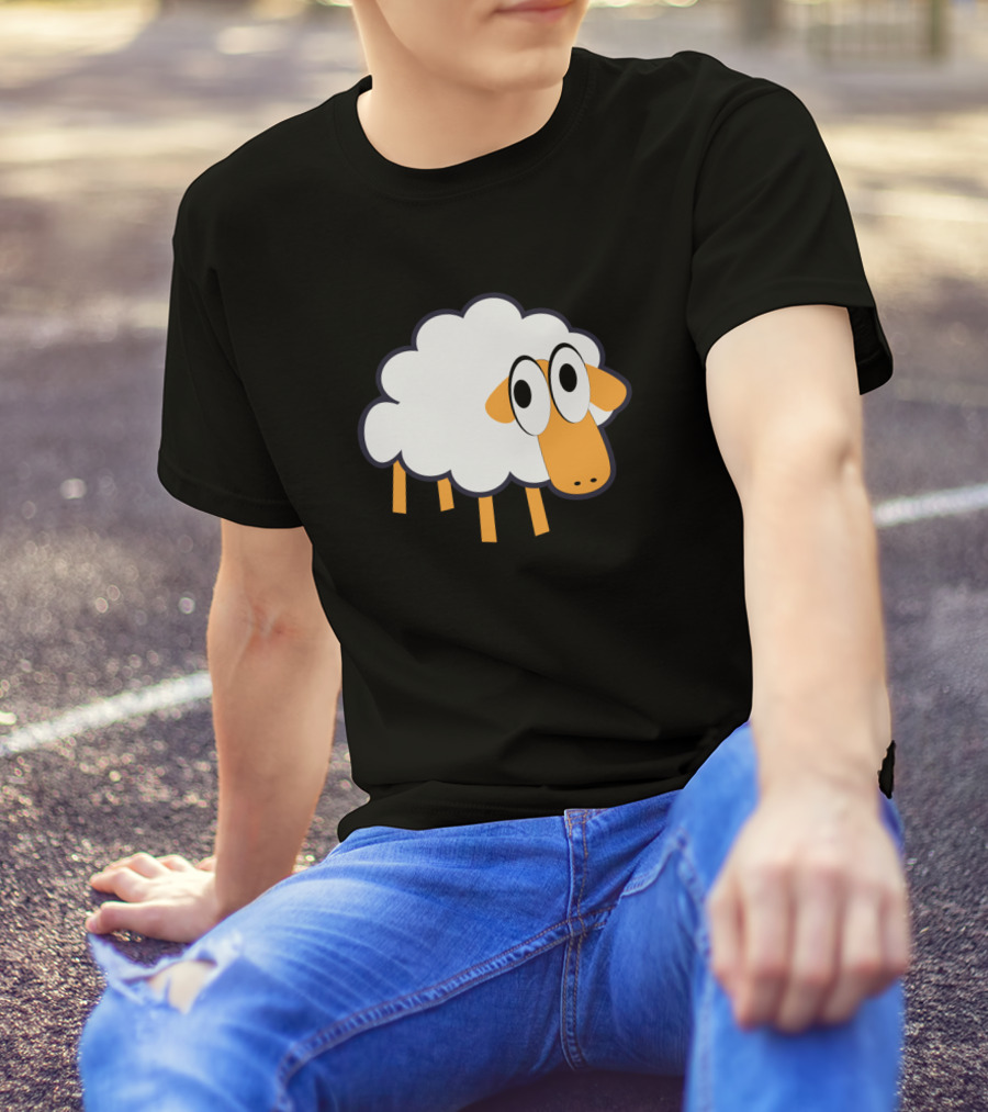 Silly Sheepp Cartoon Sheep Character T-Shirt