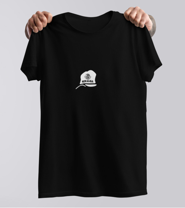 Sinaloa Mexico Gangster Skull With Cross And Rose T-Shirt