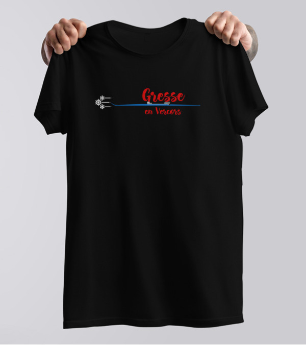 Gresse En Vercors France Ski Snowflake T-Shirt