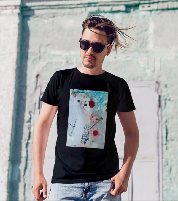 Tattoo Arm With Roses In Milk Bath With Flowers T-Shirt